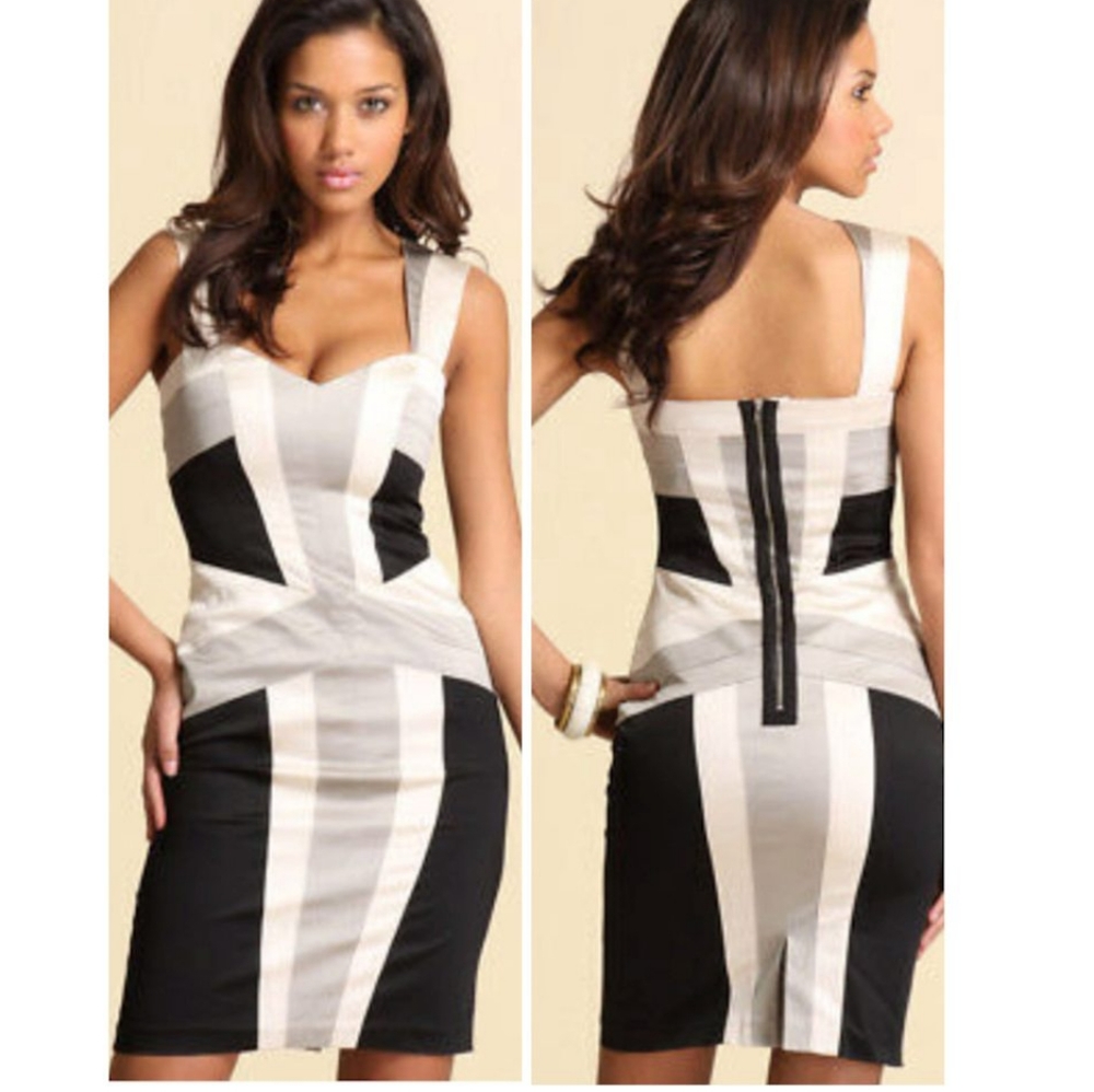 UK WAREHOUSE @ ASOS BOUTIQUE COLOR BLOCK BODYCON
